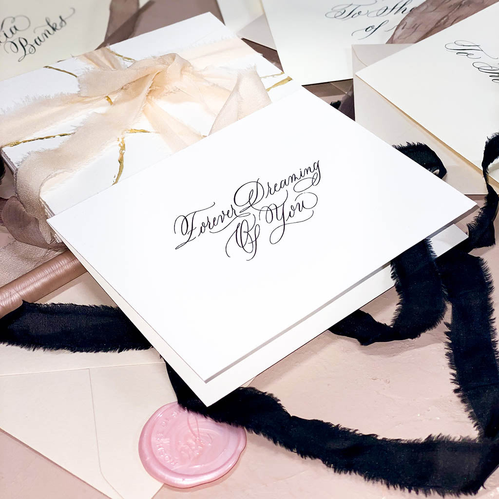 Roshae Designs Calligraphy Forever Dreaming Of You Card Black