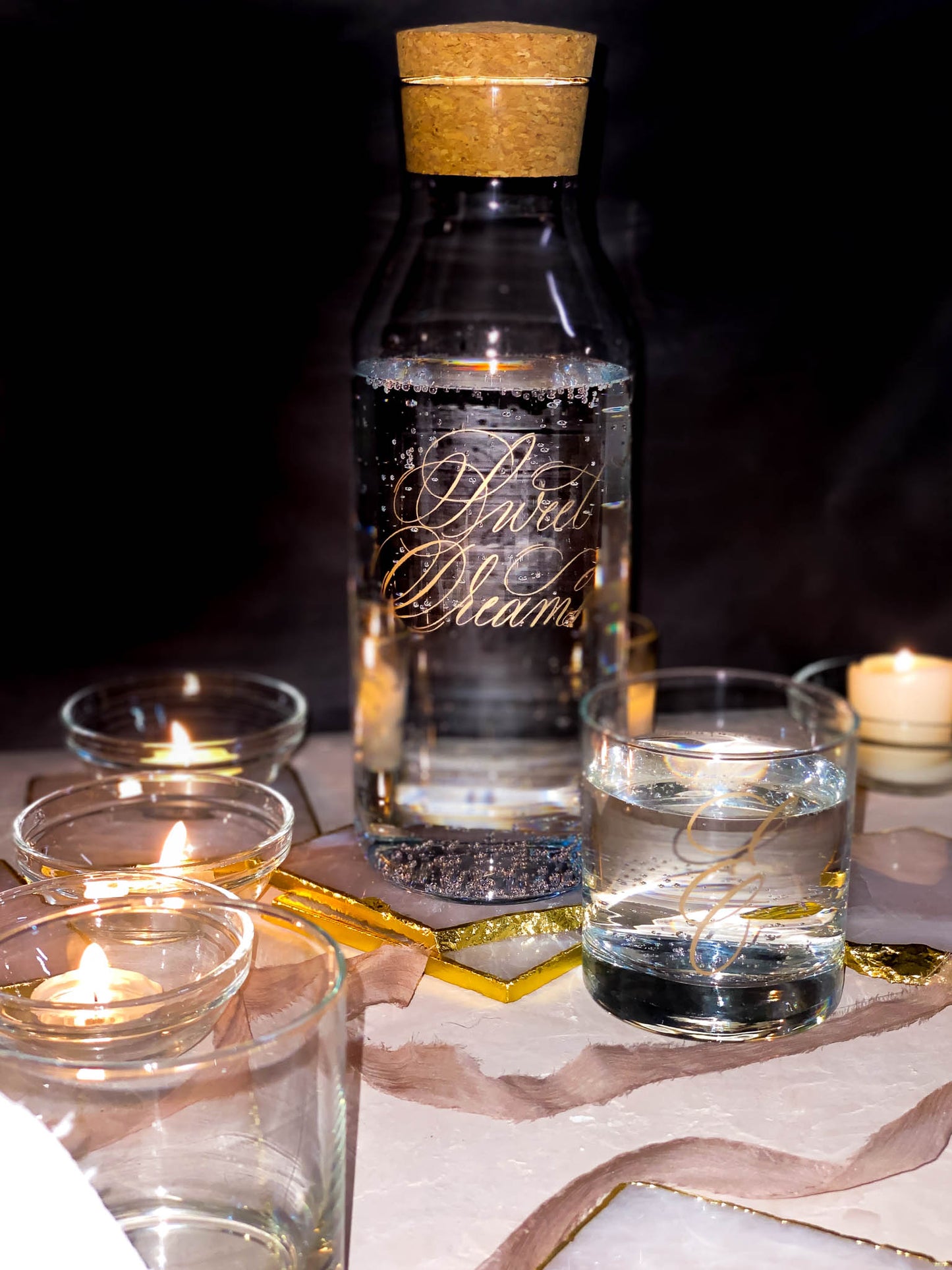 Sweet Dreams drinking carafe set with drinking glass