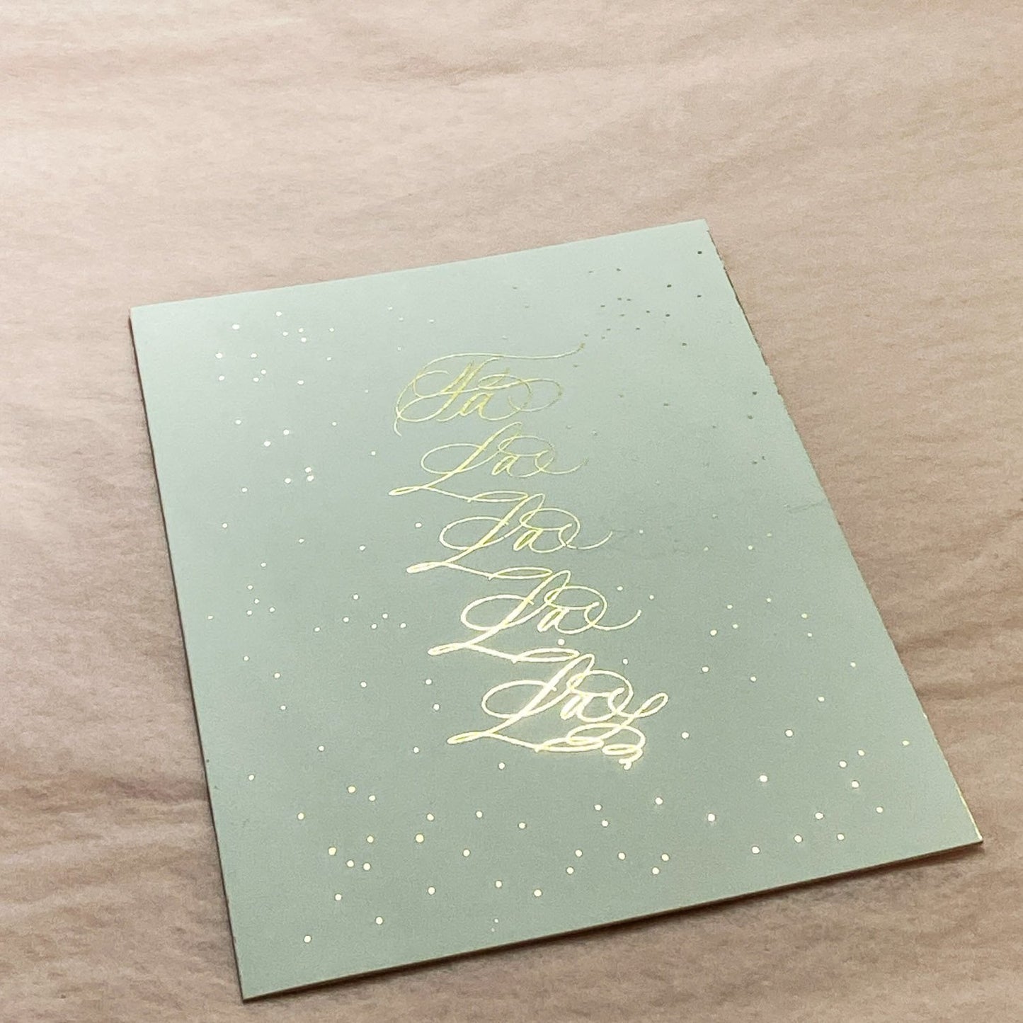 Fa La La La La Gold Foil Christmas Card