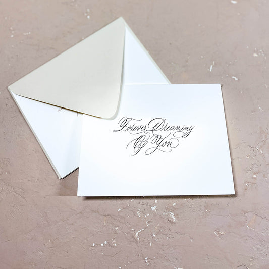 Roshae Designs Calligraphy Forever Dreaming Of You Card Black With Envelope