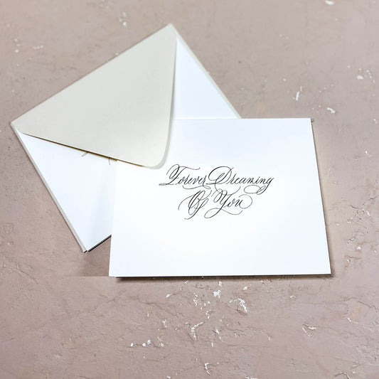 Roshae Designs Calligraphy Forever Dreaming Of You Card Black With Envelope